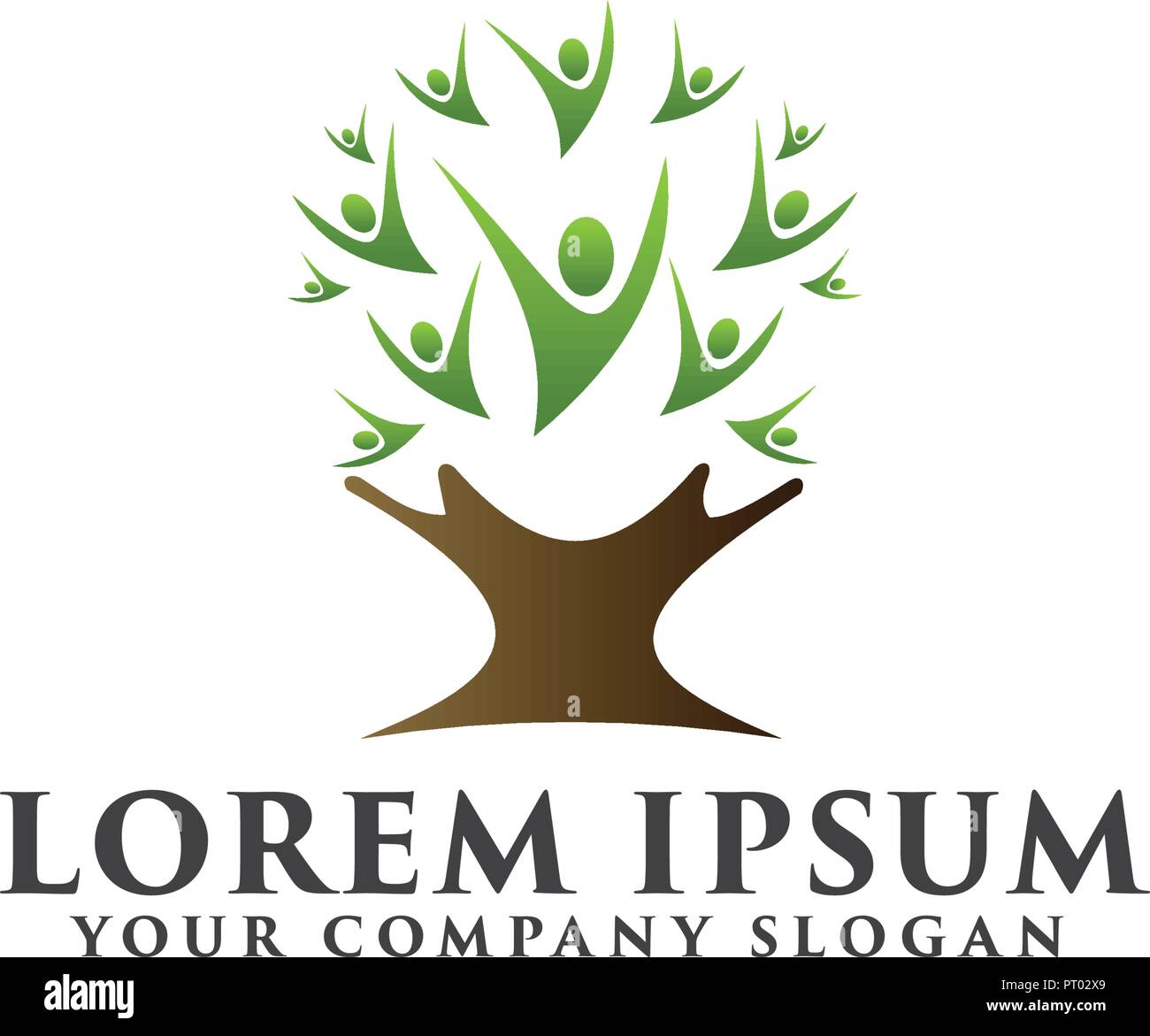 Tree persone logo. Loghi naturale concept design Illustrazione Vettoriale