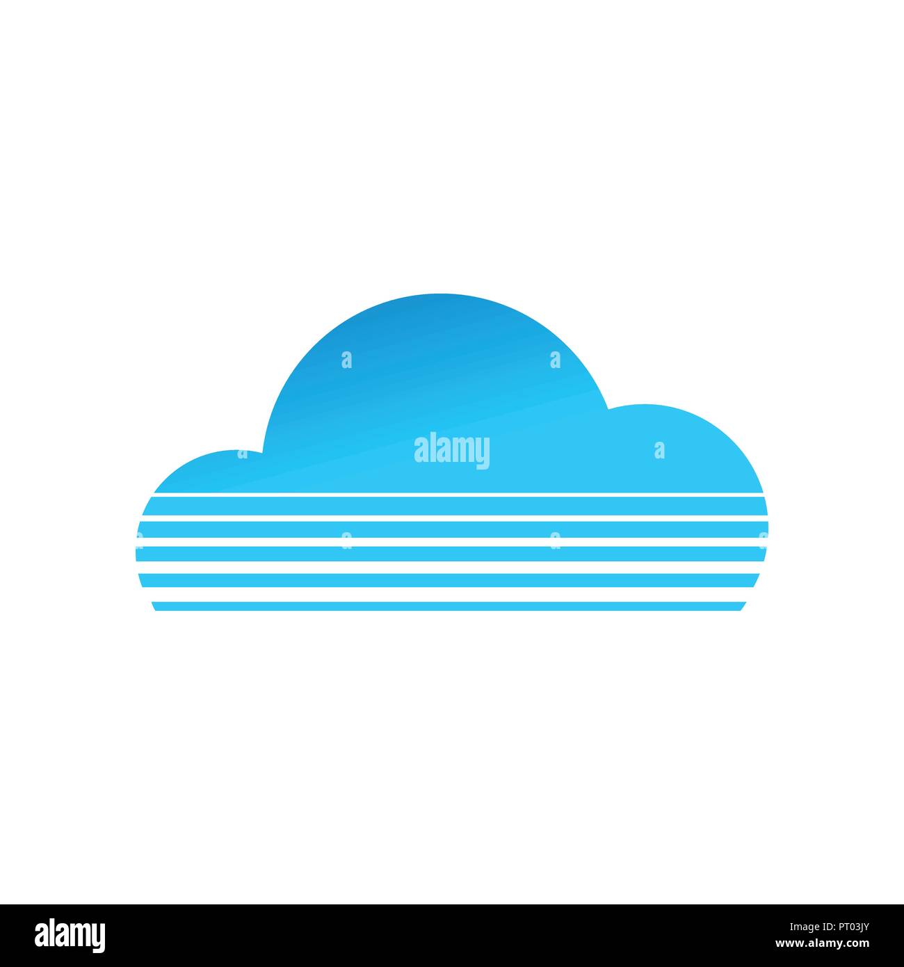 Blue Cloud forma linee rigate simbolo vettore Logo grafico del modello di progettazione Illustrazione Vettoriale