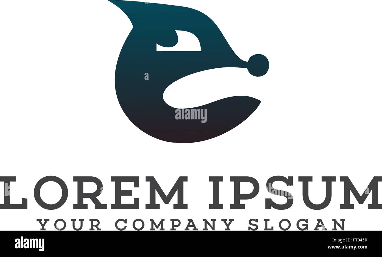 Fox logo design modello di concetto Illustrazione Vettoriale