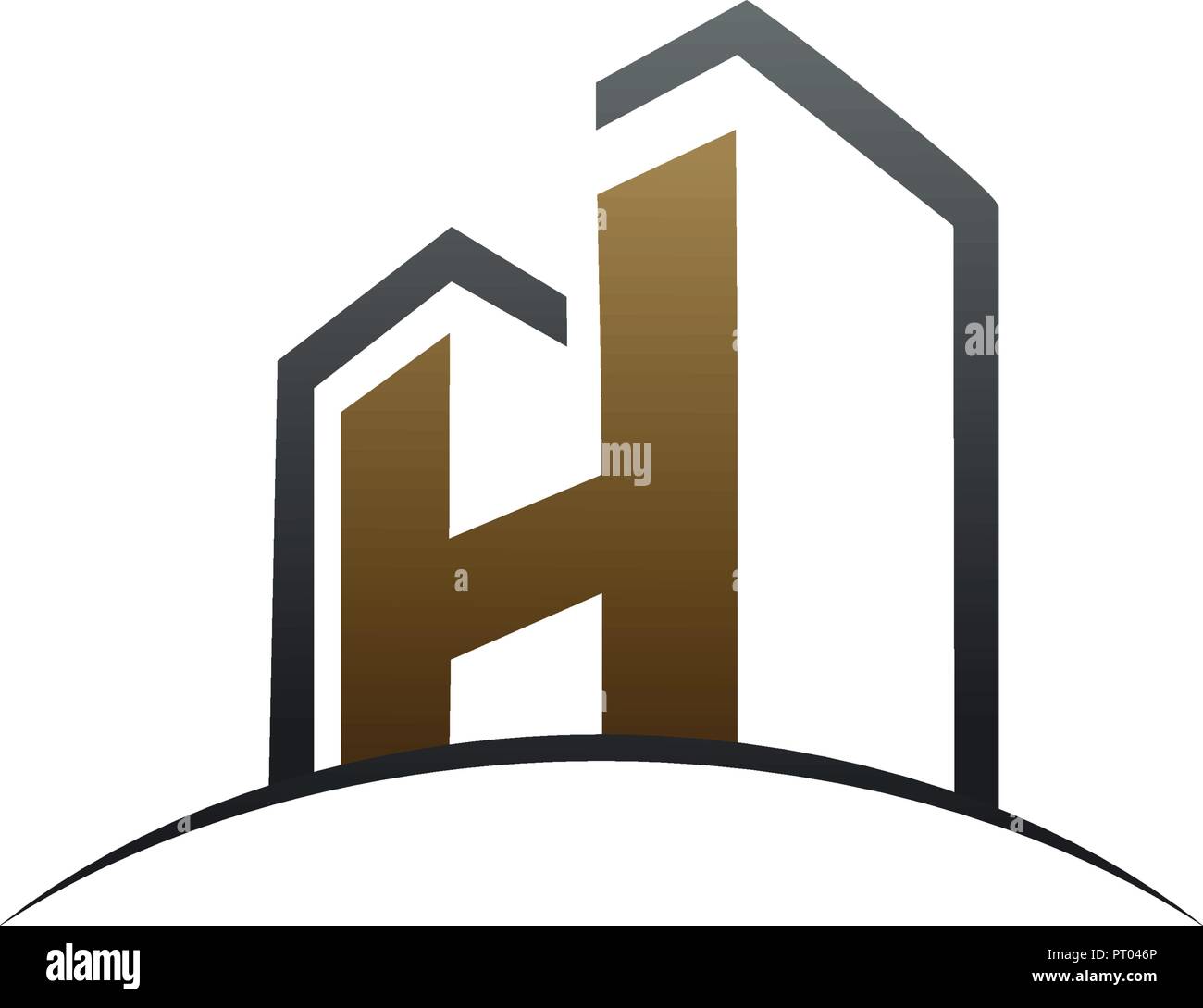 La lettera H costruzione logo design modello di concetto Illustrazione Vettoriale