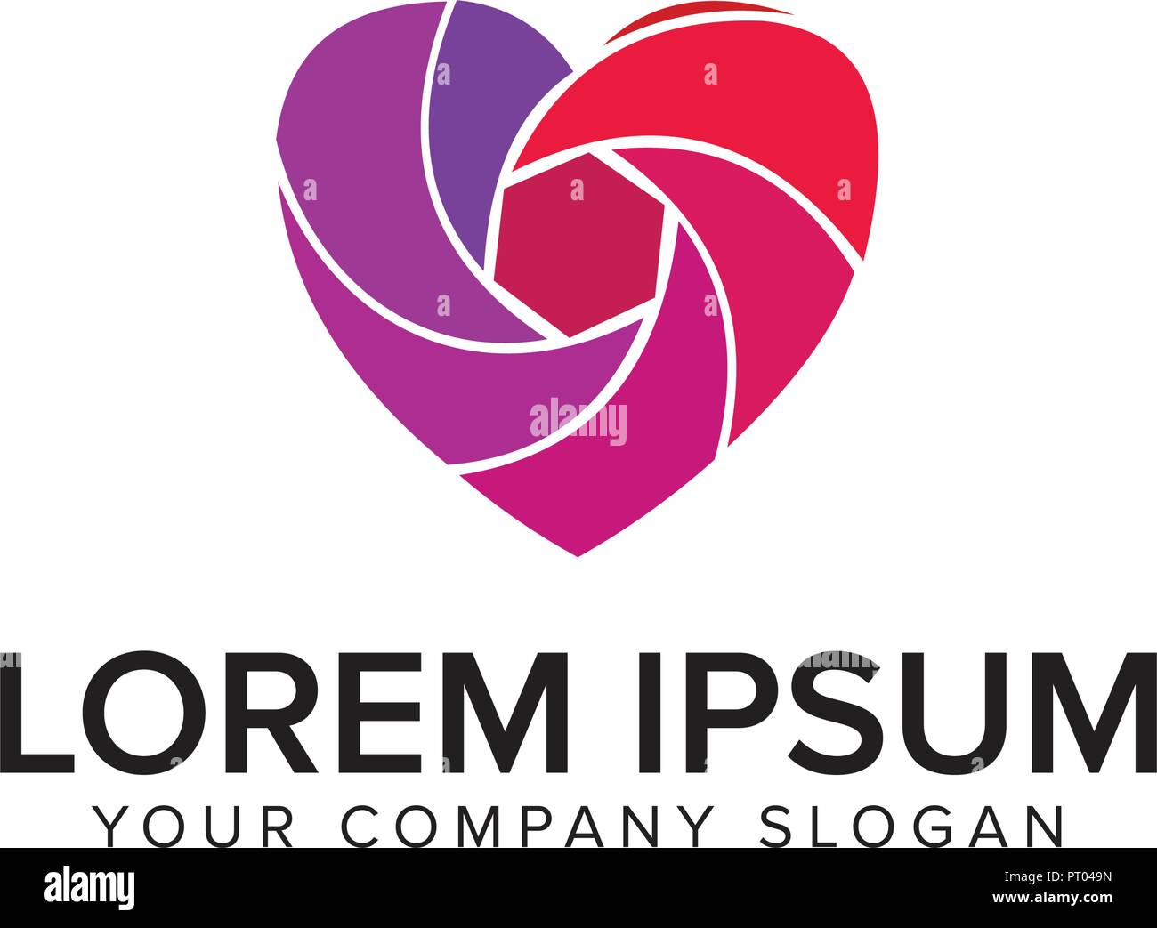 Media amore logo. fotografia logo design modello di concetto Illustrazione Vettoriale