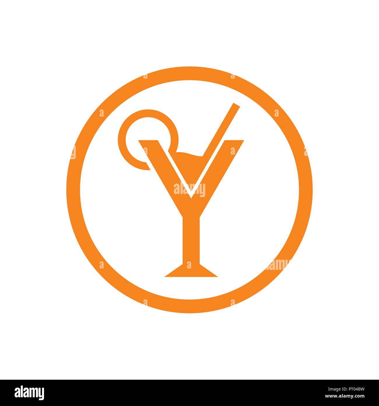 Bicchiere da cocktail party vettore cerchio Simbolo icona Logo grafico del modello di progettazione Illustrazione Vettoriale