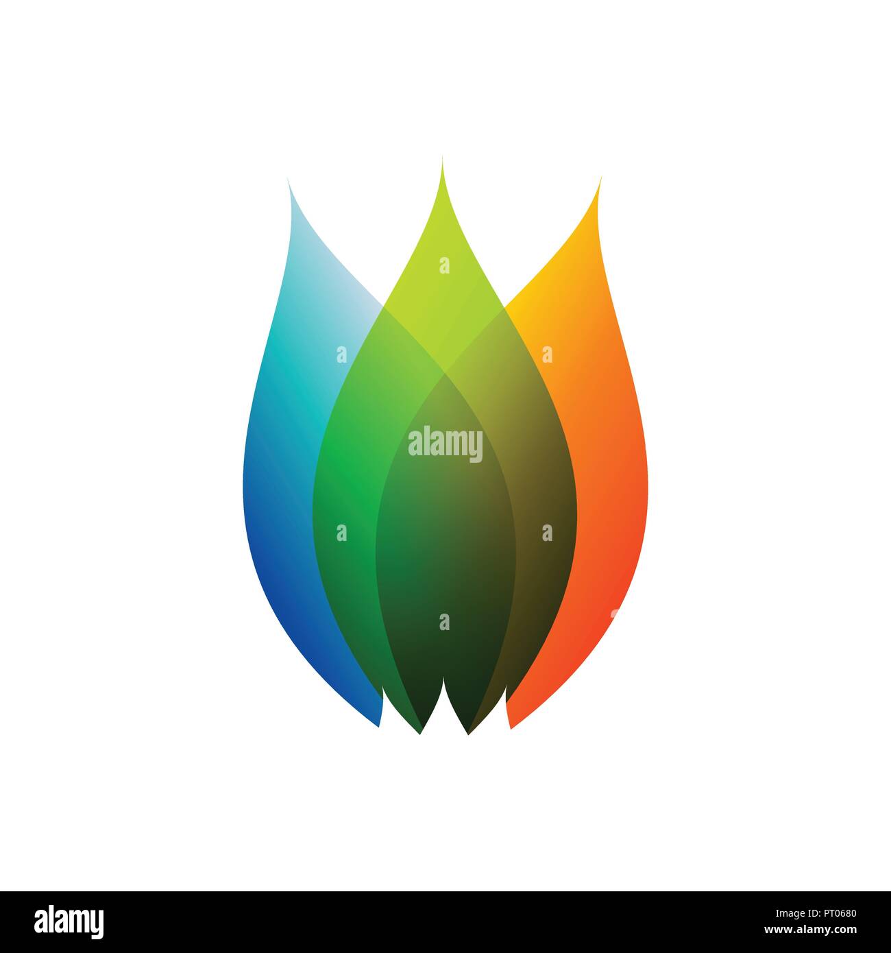 Bellezza Lotus forma trasparente colori Fontana simbolo vettore Logo grafico del modello di progettazione Illustrazione Vettoriale