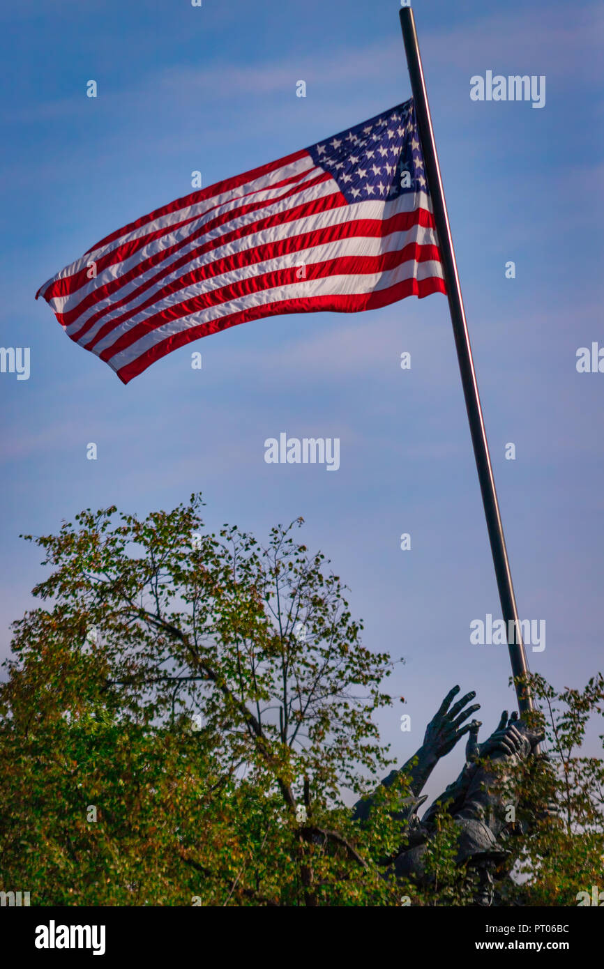 Il Marine Corps War Memorial in Arlington, Virginia. Foto Stock