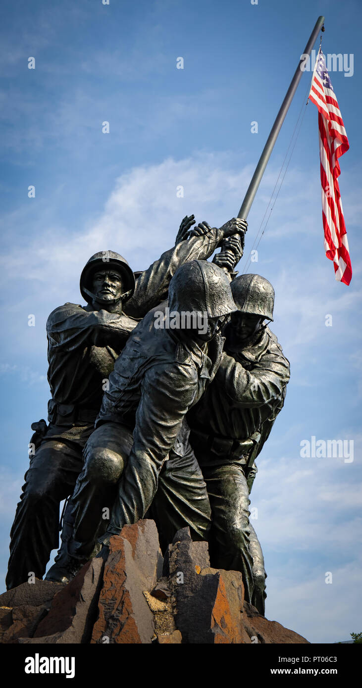 Il Marine Corps War Memorial in Arlington, Virginia. Foto Stock