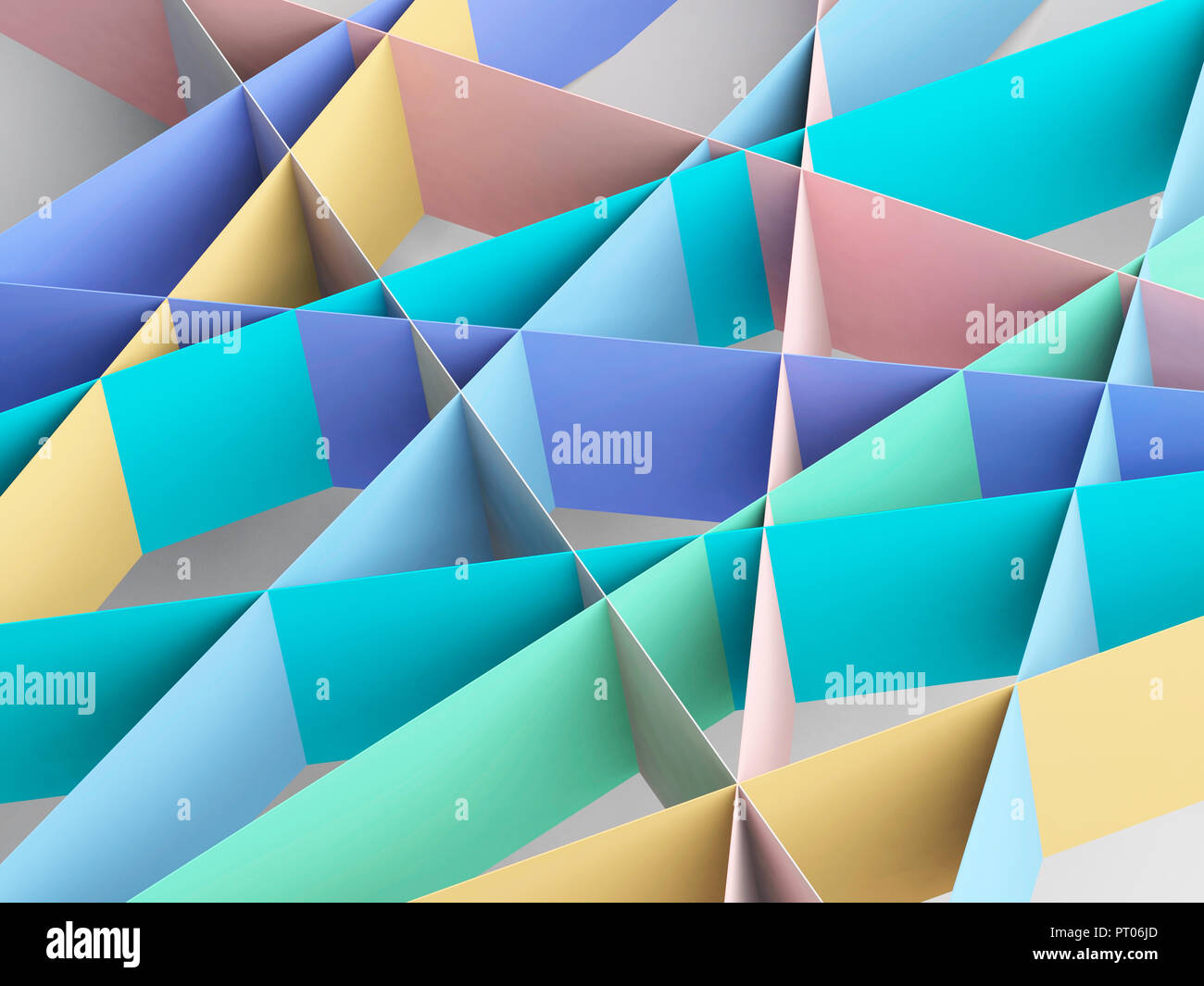 Colorate strisce di carta pattern. Abstract sfondo digitale, 3D Rendering immagine Foto Stock