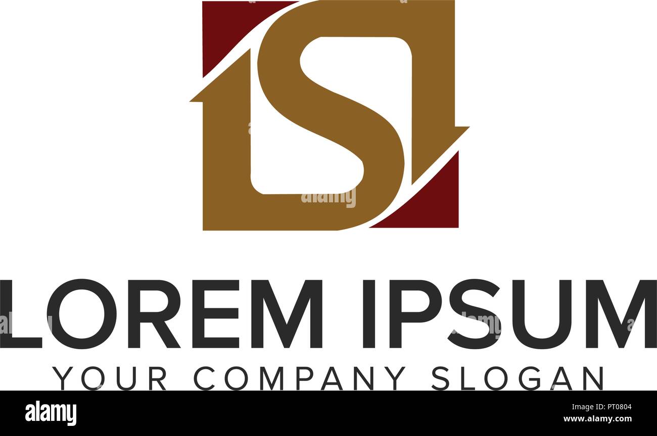 Lettera S logo. disegno quadrato e modello di concetto Illustrazione Vettoriale