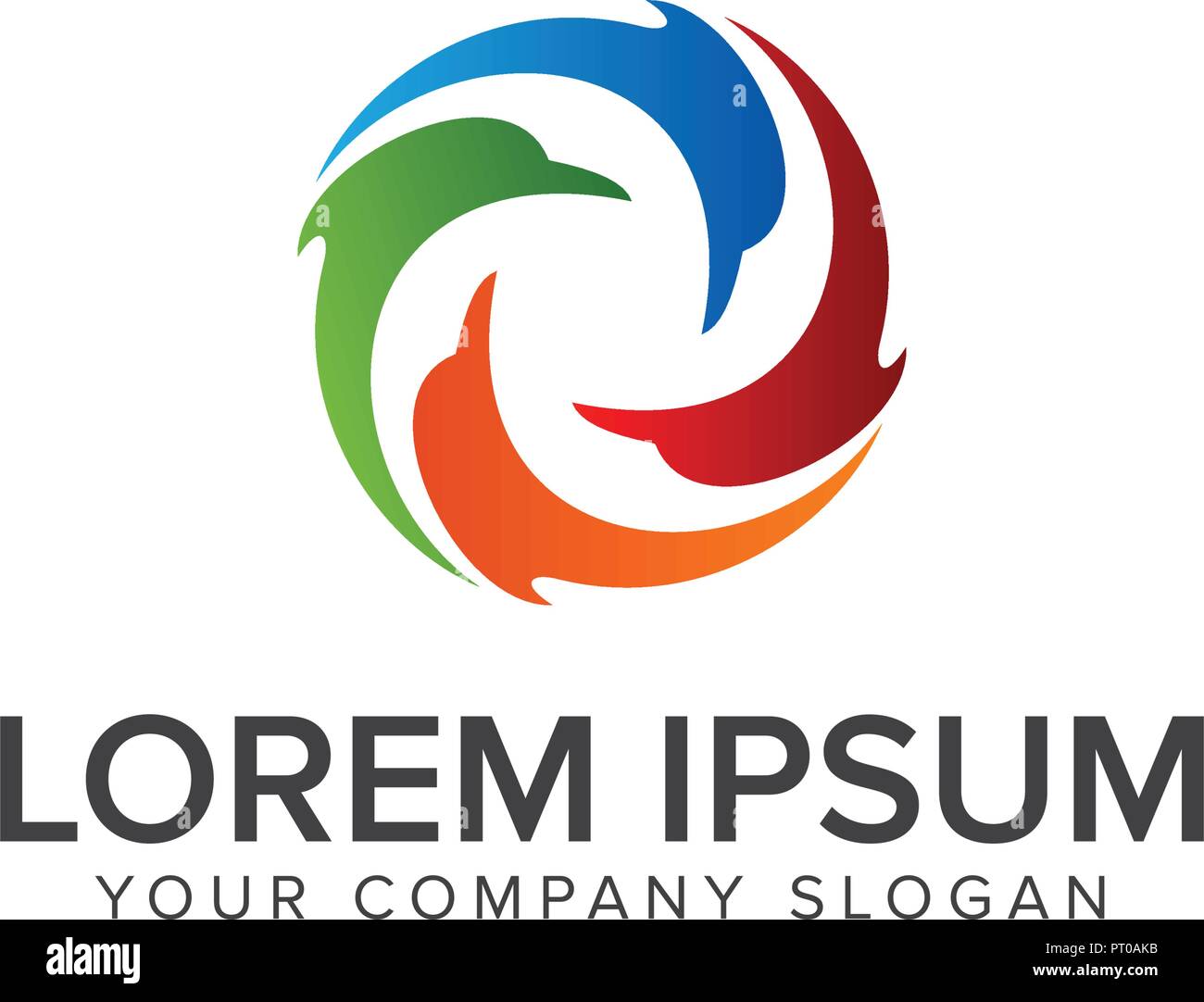 Dolphin logo design modello di concetto Illustrazione Vettoriale