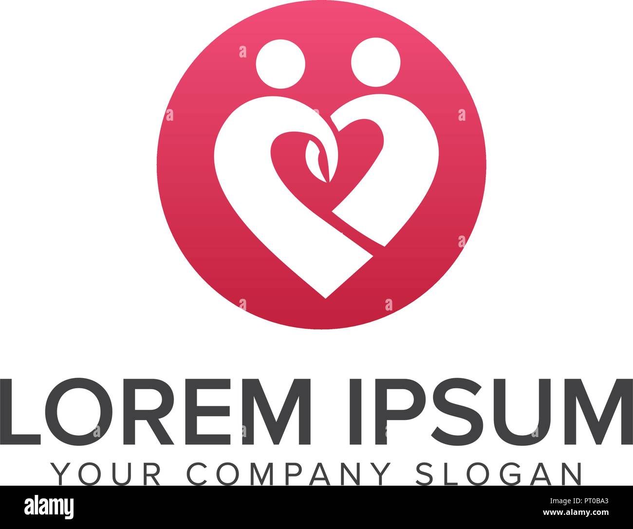 La gente ama logo design modello di concetto Illustrazione Vettoriale