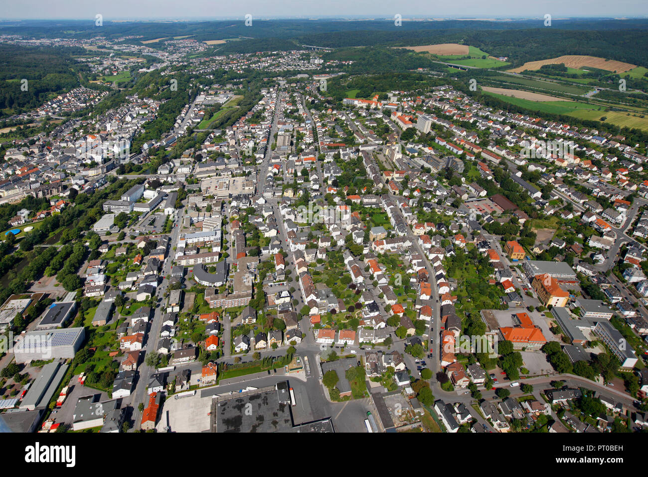 Vista aerea, Arnsberg, Renania settentrionale-Vestfalia, Germania, Europa Foto Stock