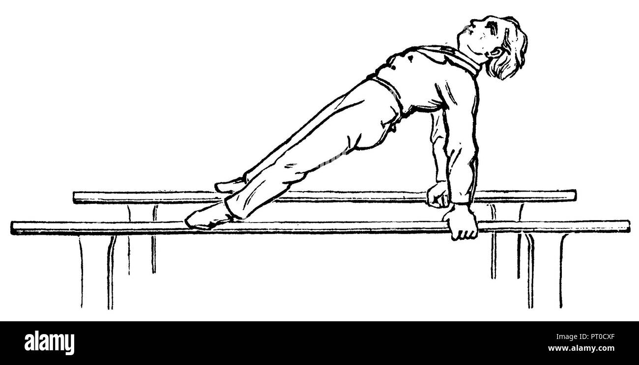 Ginnastica, bar esercizi: push-up, 1890 Foto Stock