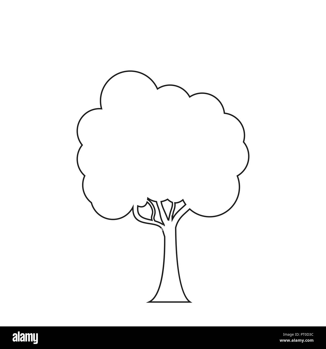 Alberi icona linea sullo sfondo bianco. Illustrazione Vettoriale
