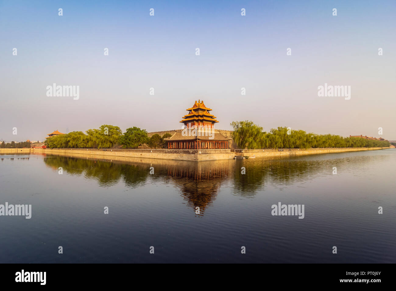 Cina, Pechino, viewt ot torre della Città proibita Foto Stock