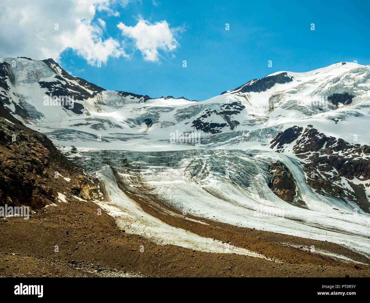 L'Italia, Lombardia, Cevedale Vioz cresta di montagna, ghiacciaio dei Forni Foto Stock