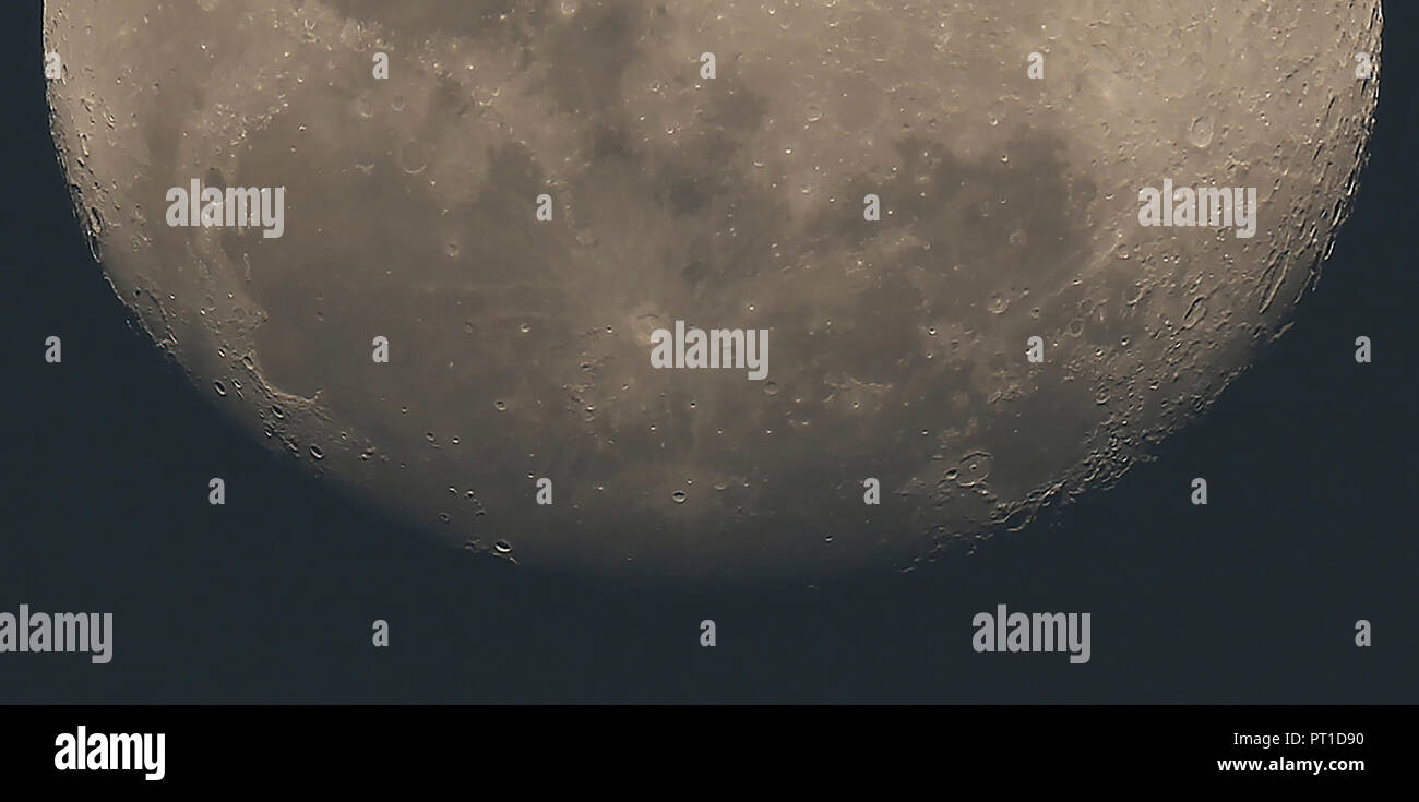 Parte della luna con i dettagli Foto Stock