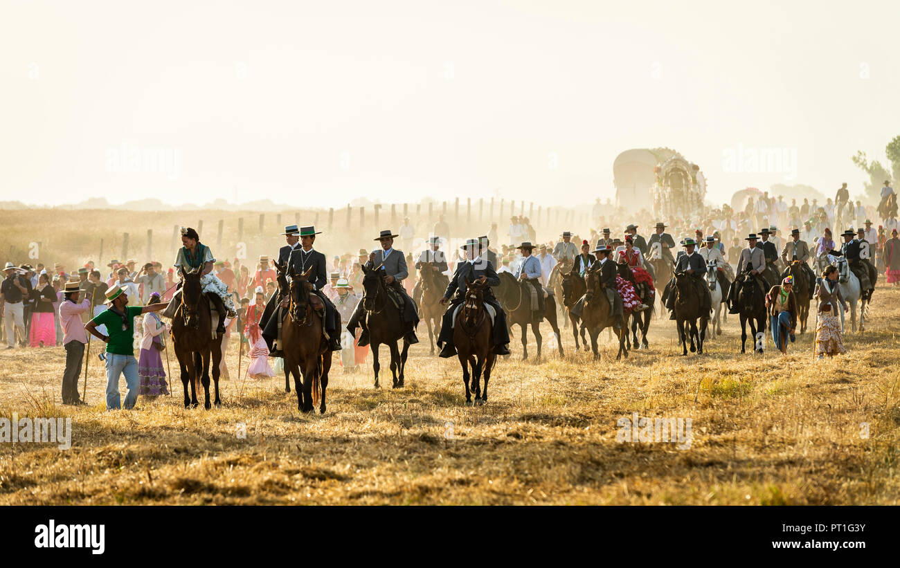 La Romeria del Rocio, Ermita del Rocío, El Rocio, Huelva, Spagna Foto Stock