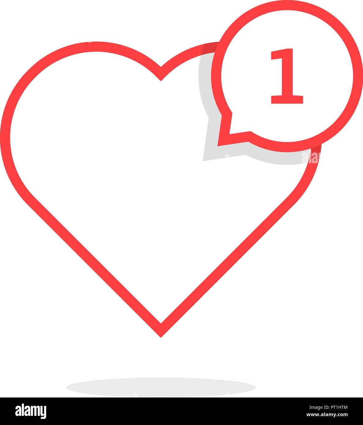 Linea sottile cuore come notifica Illustrazione Vettoriale