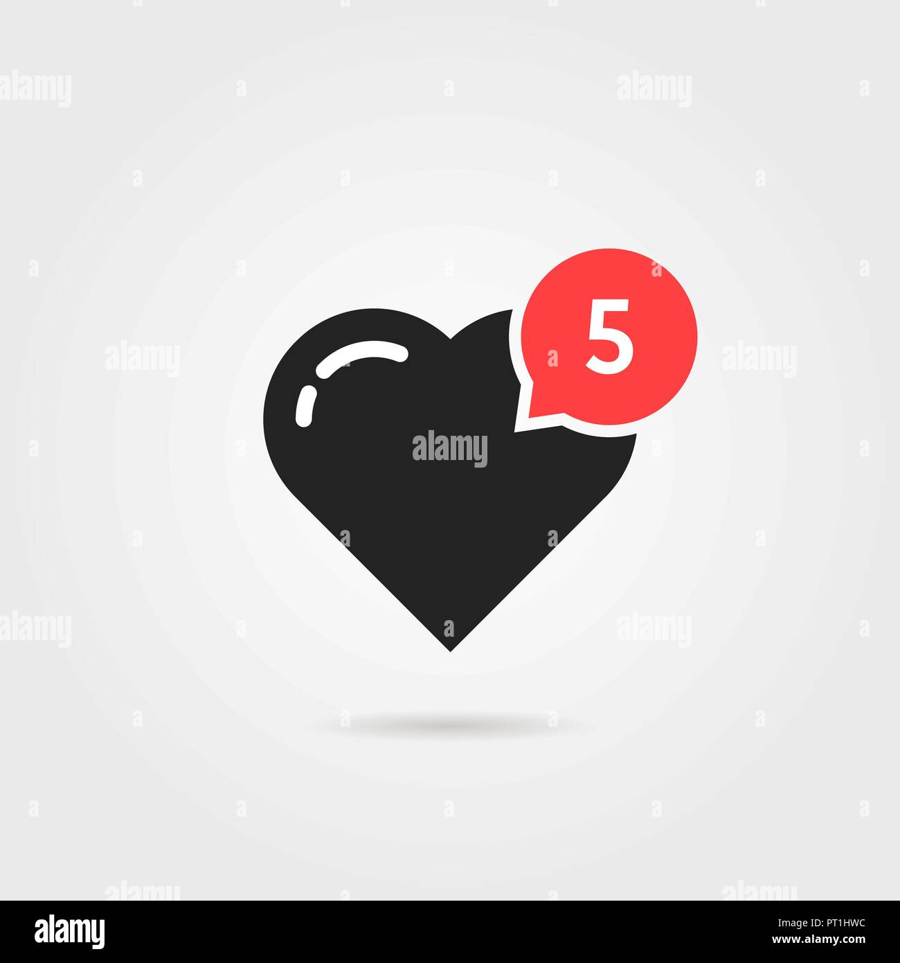 Cuore semplice come notifica di rosso Illustrazione Vettoriale