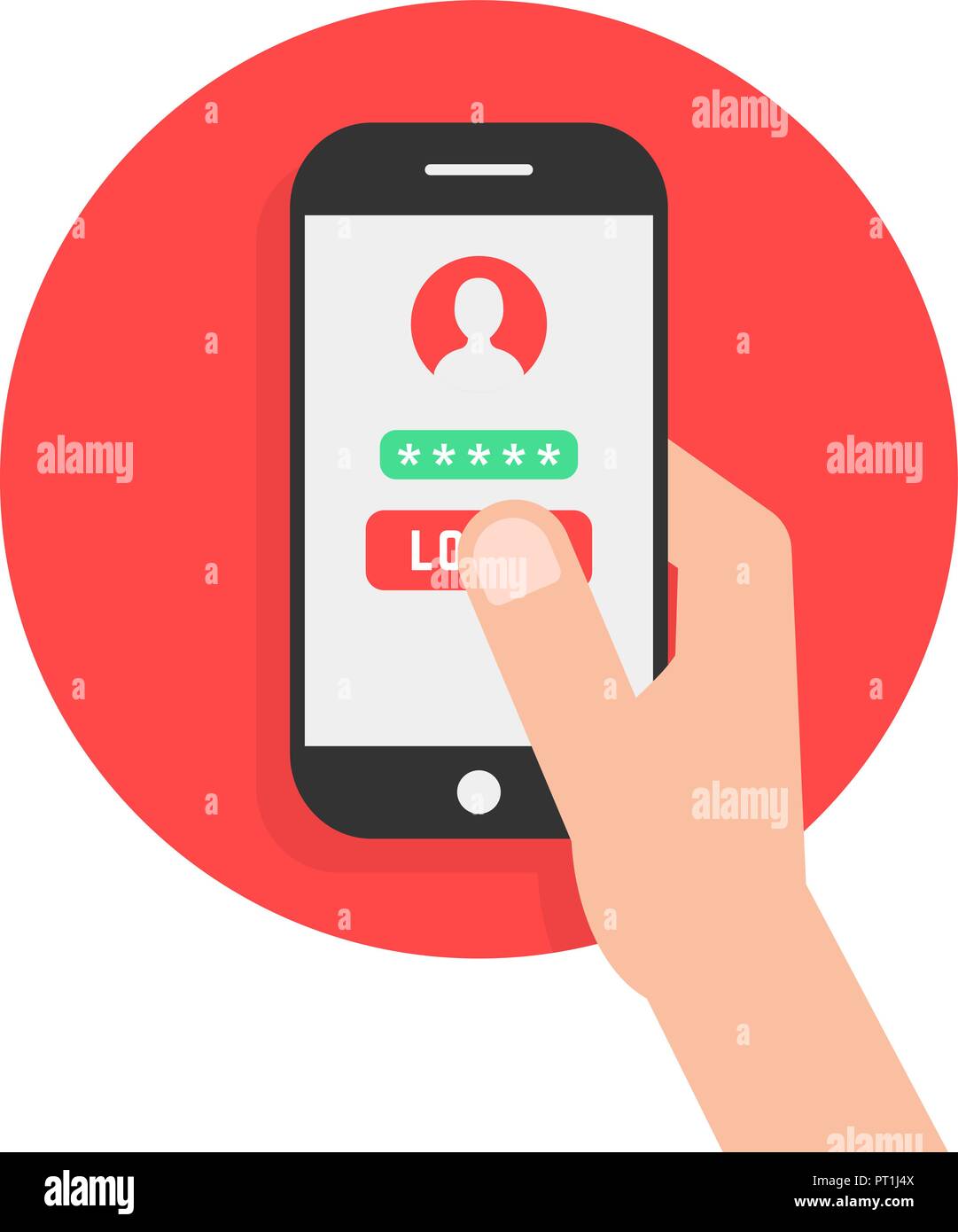 Tenere il braccio mobile di sicurezza del telefono Illustrazione Vettoriale