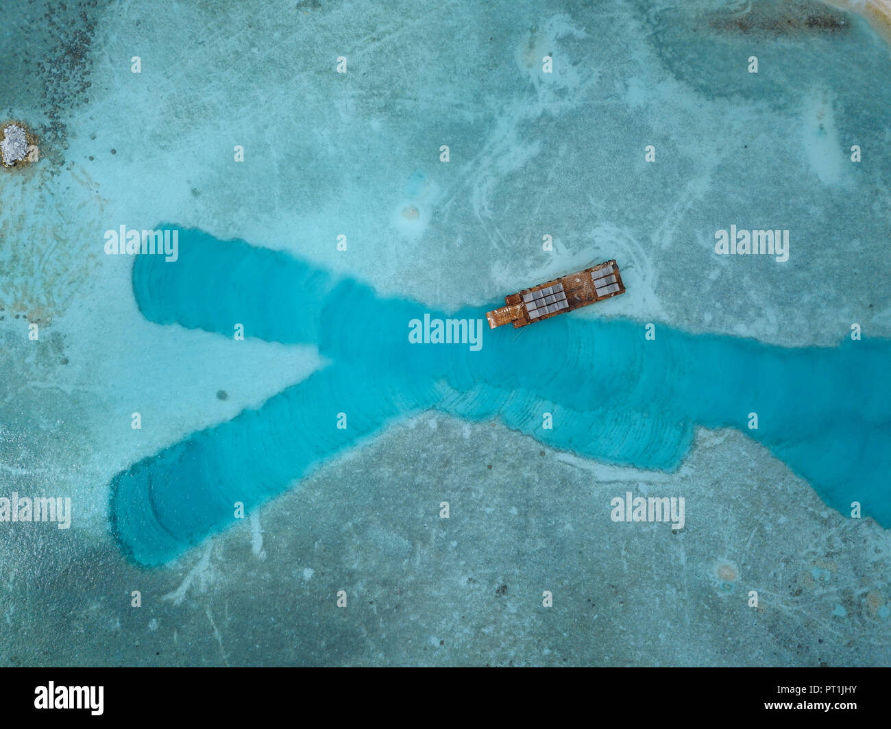 Maldive, vista aerea del molo Foto Stock