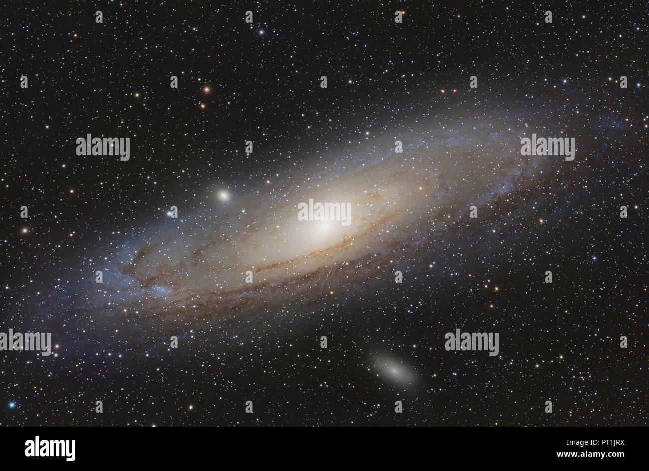 La fotografia astronomica, galassia a spirale Messier 31 o la galassia di Andromeda Foto Stock