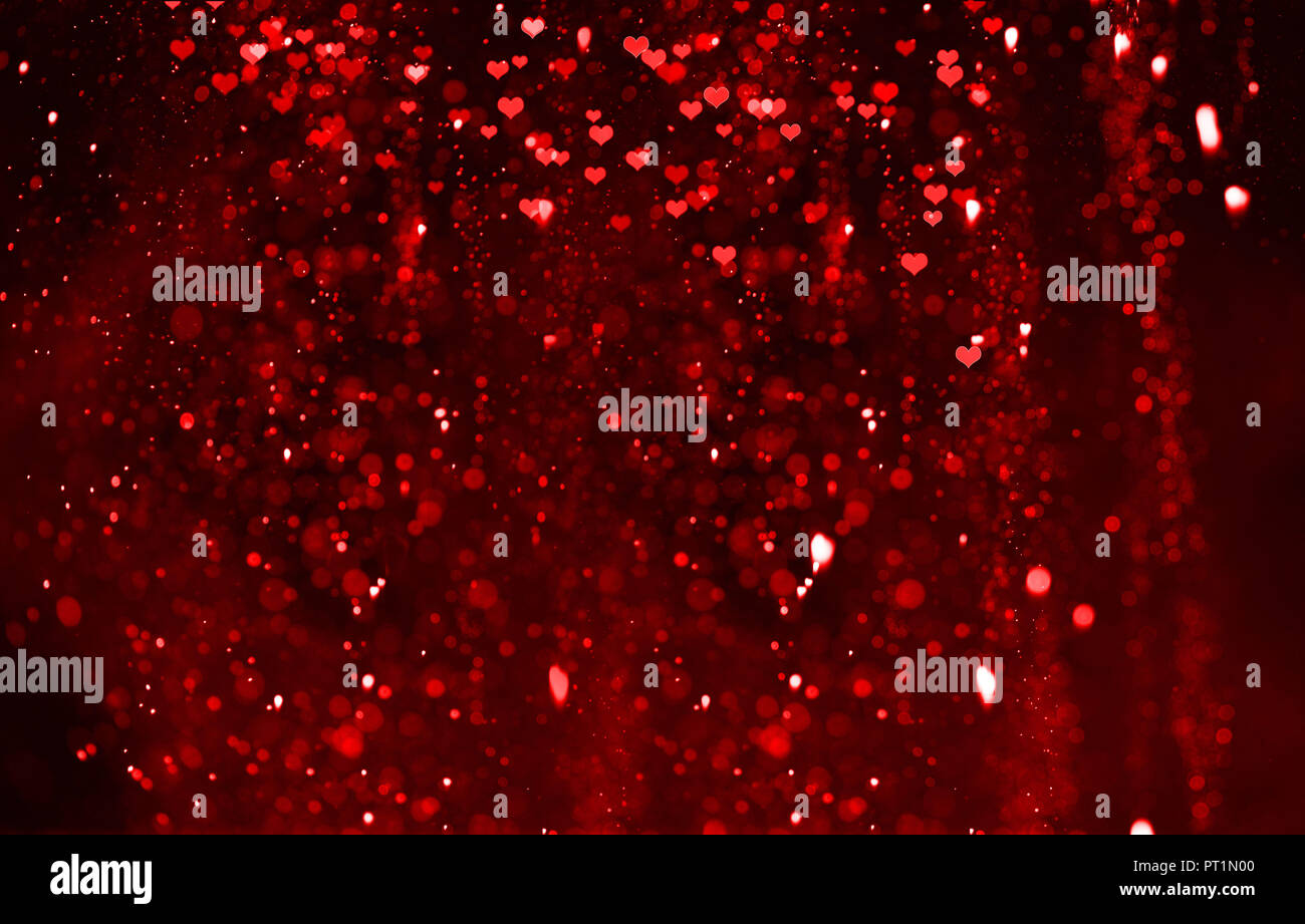 Sfondo rosso con cuori per il giorno di San Valentino Foto Stock