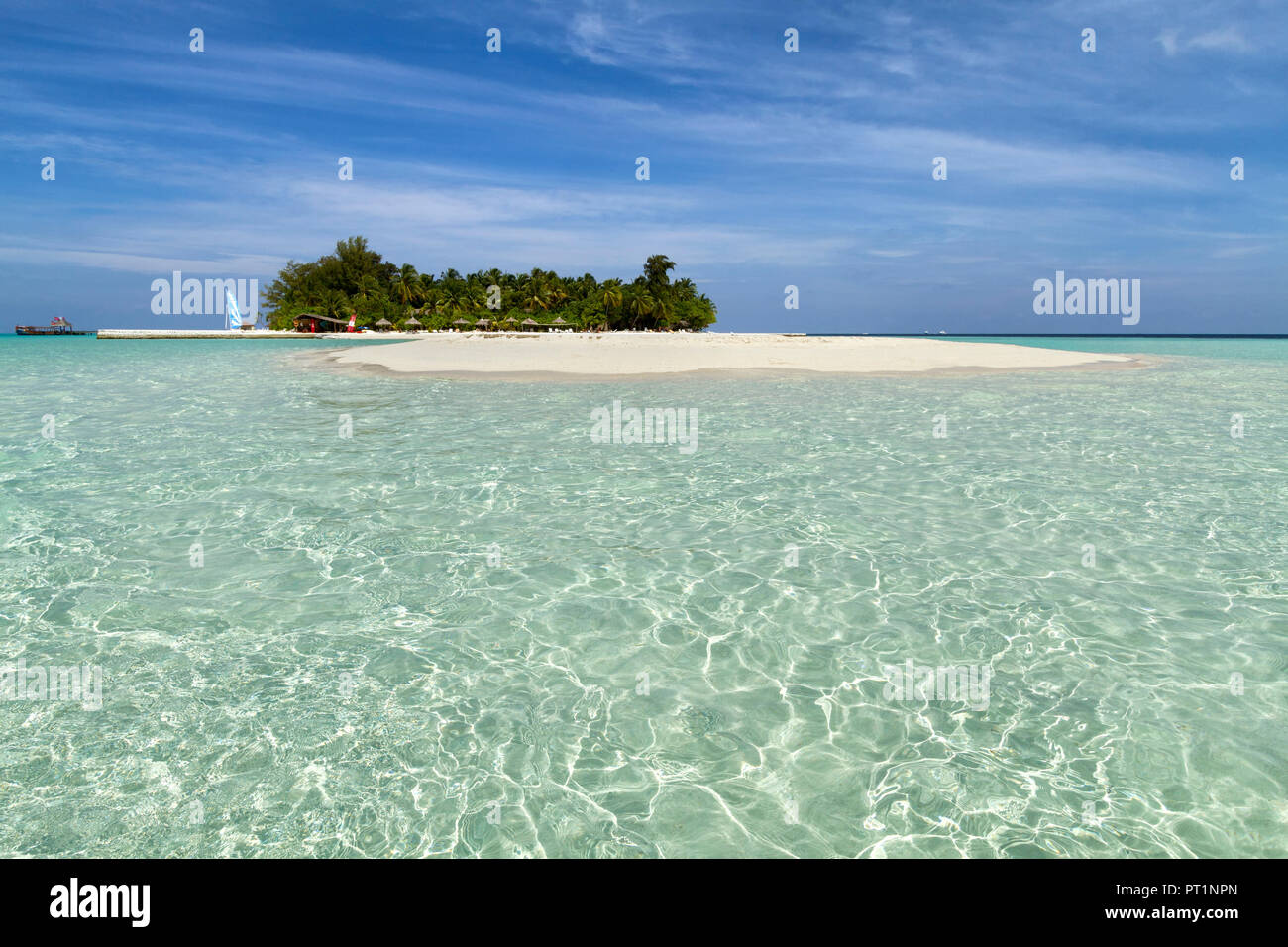 Maldive atollo di Ari Nord, Maayafushi, Oceano indiano, Asia del sud Foto Stock