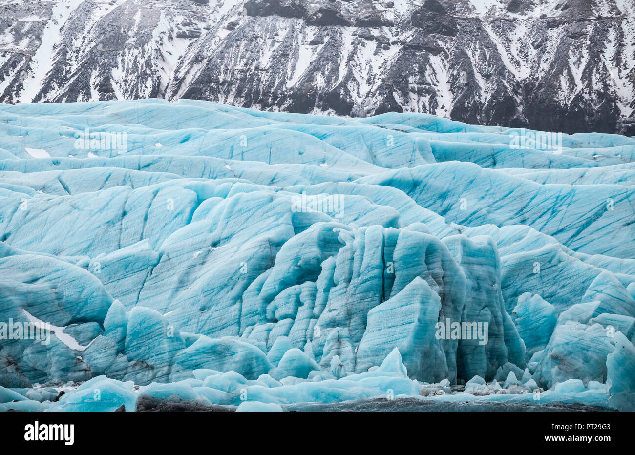 Il ghiacciaio Vatnajokull, Sud dell'Islanda Foto Stock