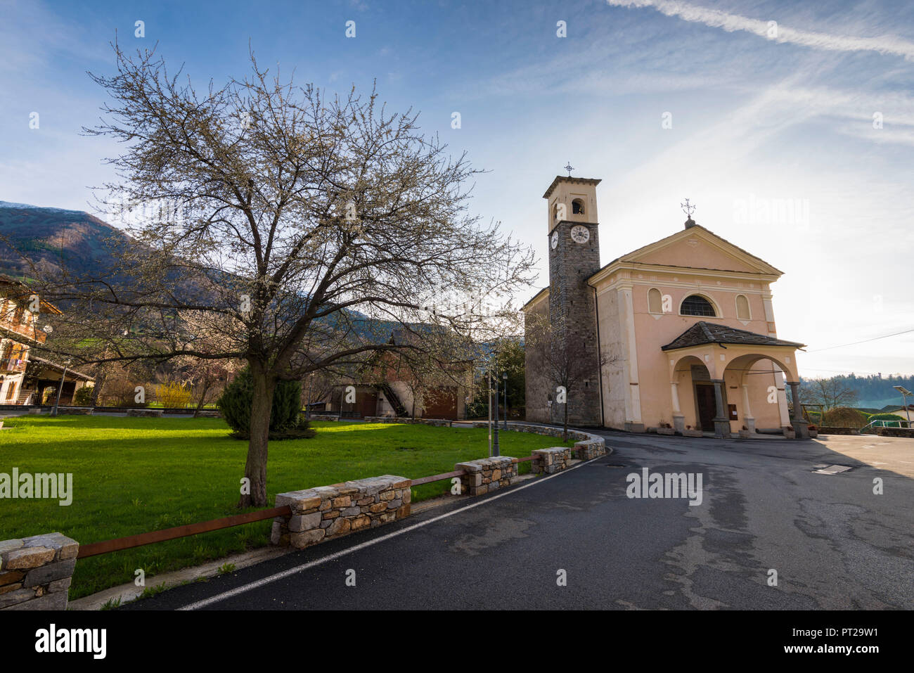 Trausella, Valchiusella, Canavese, Provincia di Torino, Piemonte, Alpi Italiane, Italia Foto Stock