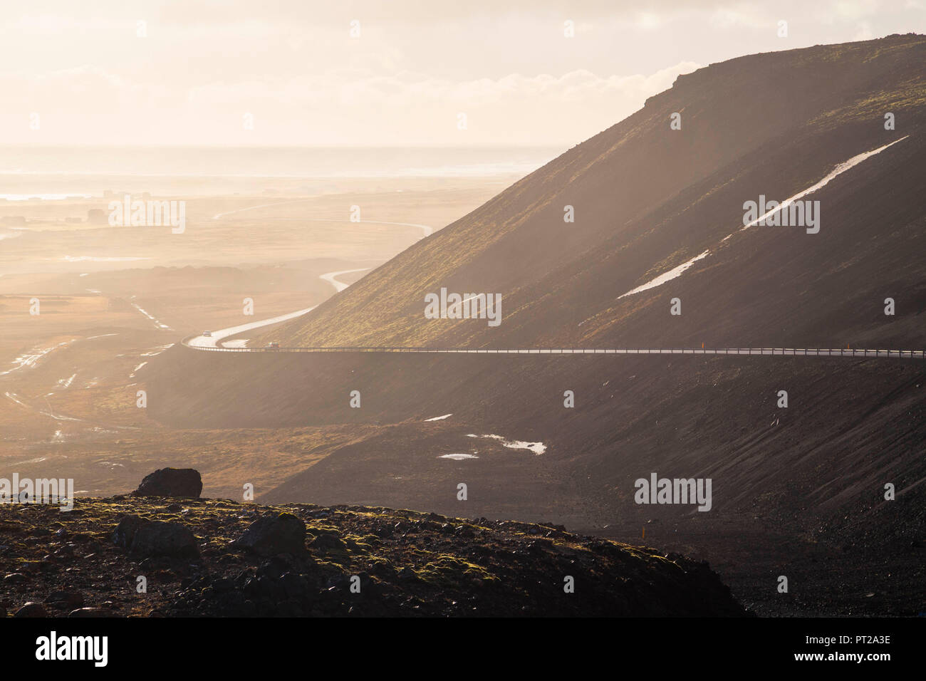 Islanda costa meridionale durante il tramonto Foto Stock