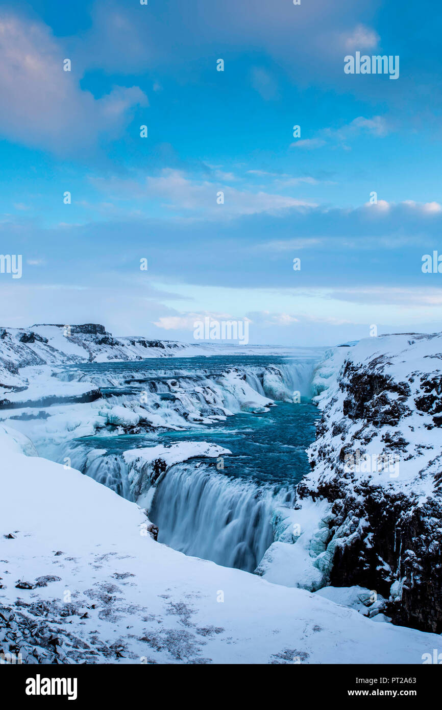 Cascate Gullfoss, Golden Circle, Haukaladur, Islanda Foto Stock