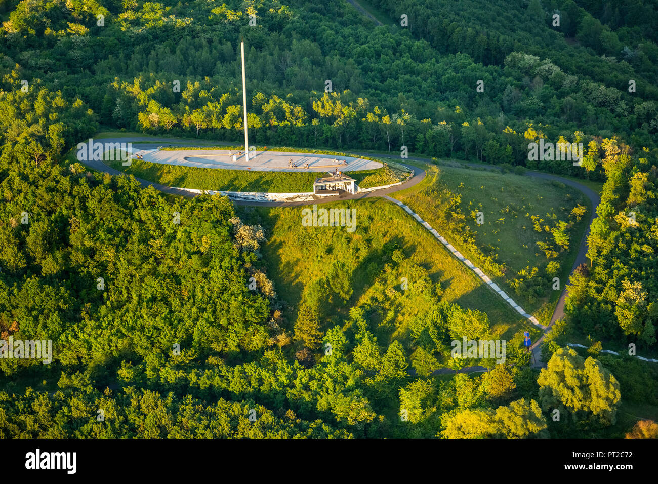 Suggerimento Großes Holz, piattaforma di osservazione, Landmark, bottino punta, Bergkamen, zona della Ruhr, Renania settentrionale-Vestfalia, Germania, Europa Foto Stock