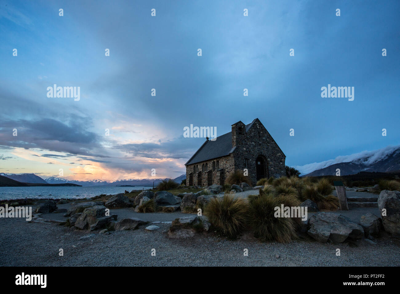 Nuova Zelanda, Isola del Sud, Tekapo, Chiesa del Buon Pastore Foto Stock