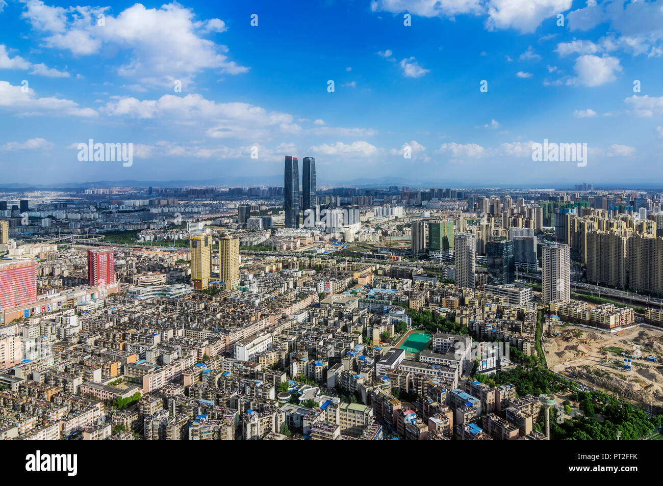 Cina, Kunming, vista sulla città Foto Stock