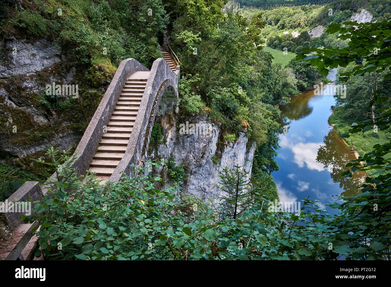Germania, Baden-Württemberg, Sigmaringen district, ponte del Diavolo al Hollschlucht Foto Stock