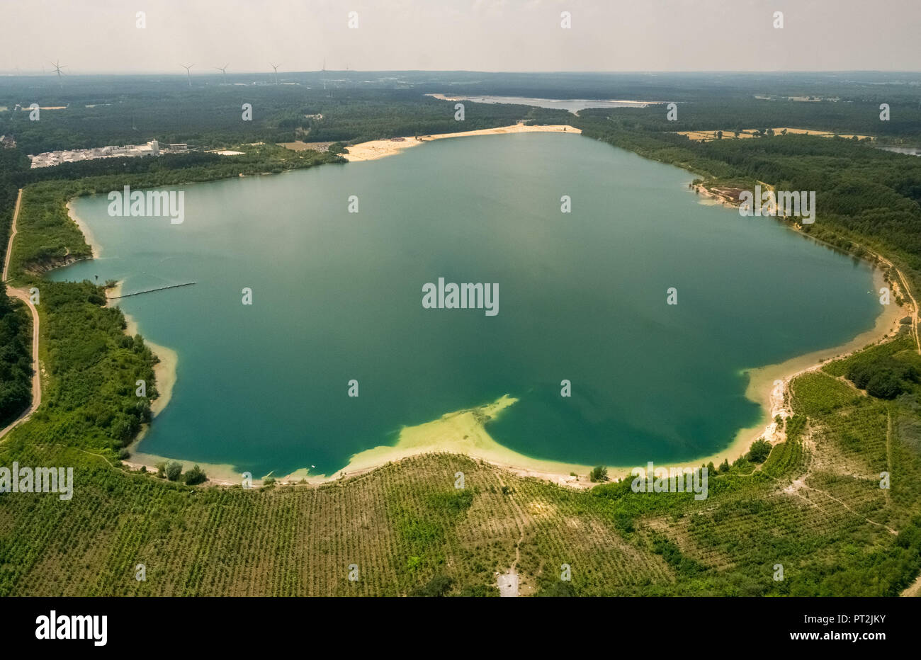 Silbersee II con Cafe Treibsand, navigare stazione Silbersee II, laghetto di cava, sabbia, lido, la spiaggia sabbiosa, Halterner Silberseen, tempo libero, Haltern am See, la zona della Ruhr, Nord Reno-Westfalia, Germania Foto Stock Silbersee II con Cafe Treibsand, navigare stazione Silbersee II, laghetto di cava, sabbia, lido, la spiaggia sabbiosa, Halterner Silberseen, tempo libero, Haltern am See, la zona della Ruhr, Nord Reno-Westfalia, Germania Foto Stock