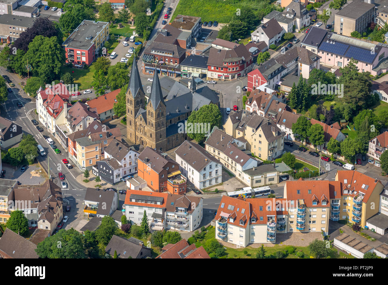 Boele piazza della chiesa Alt-Boele, Boele, Hagen-Boele, Hagen, zona della Ruhr, Nord Reno-Westfalia, Germania Foto Stock