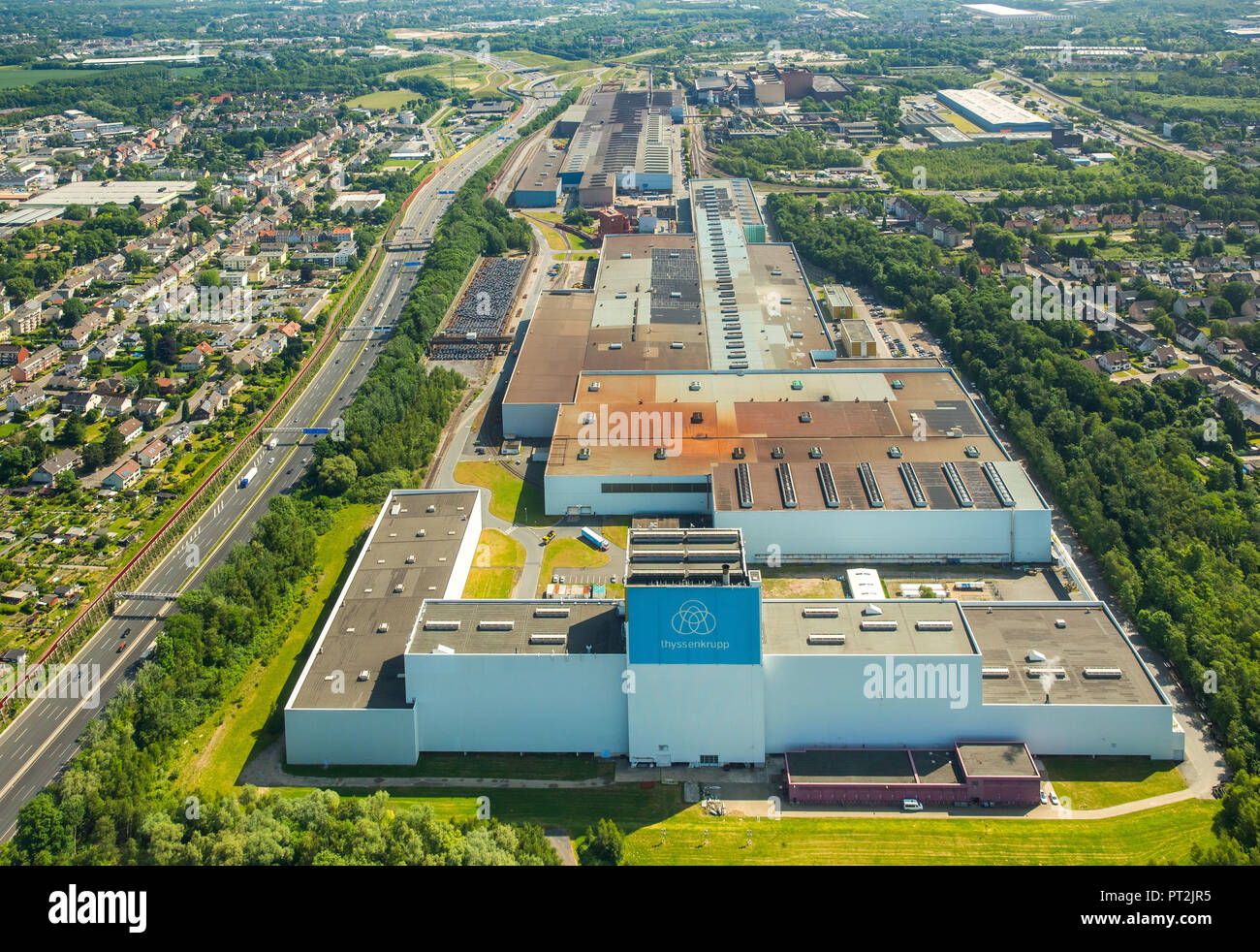 Thyssen Krupp Steel Europe AG, stabilimento di Bochum, fabbrica di acciaio, industria mineraria, industria pesante, Wattenscheid, Bochum, la zona della Ruhr, Nord Reno-Westfalia, Germania Foto Stock