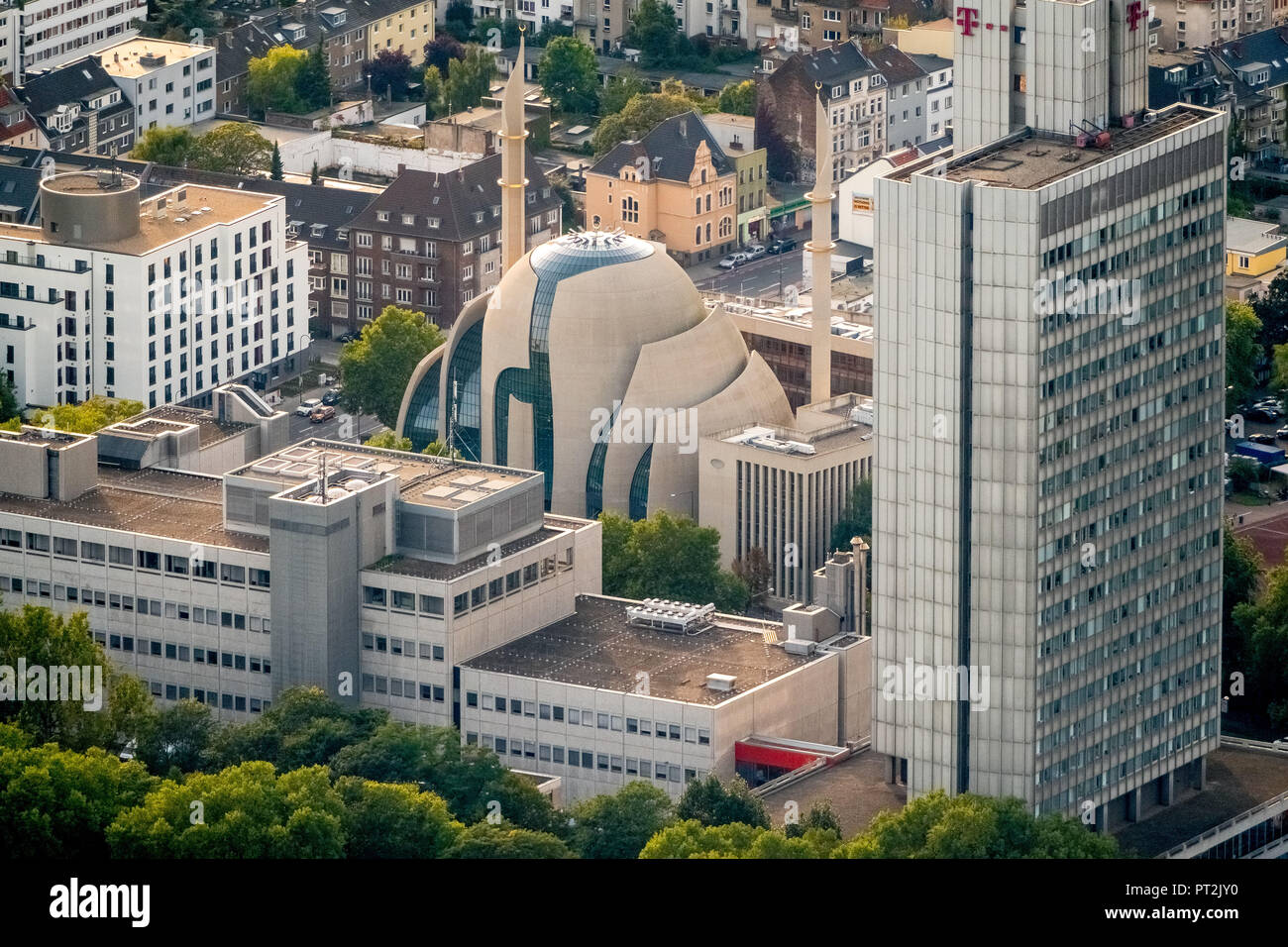 DITIB Moschea centrale di Colonia, la Moschea Al Fuchsstraße Innere Kanalstraße, Musulmana casa di Dio, Colonia, nella Renania, Nord Reno-Westfalia, Germania Foto Stock