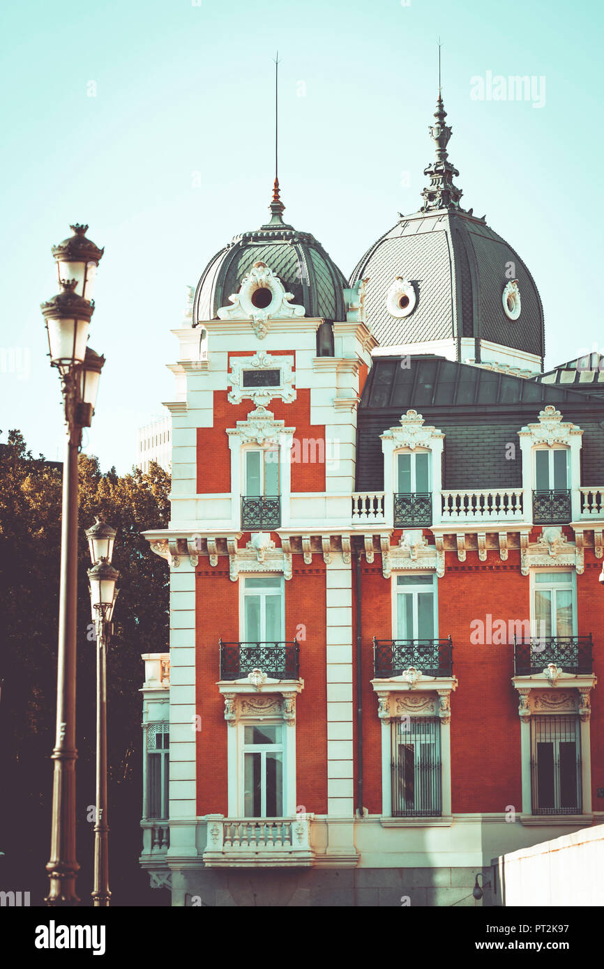 Edificio, Madrid, Spagna, architettura urbana, close-up Foto Stock