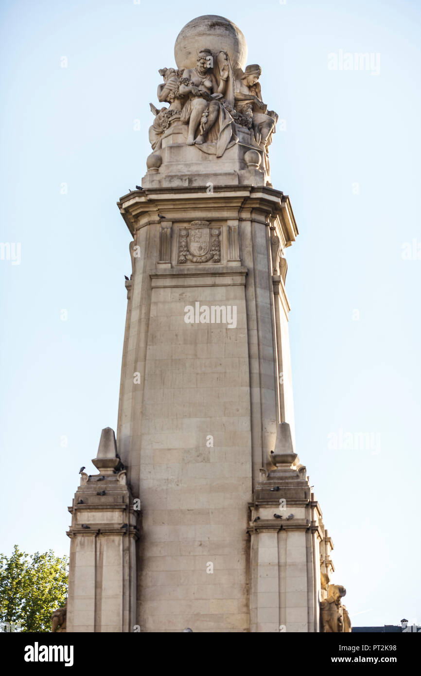 Monumento di Cervantes, Madrid, Spagna, architettura urbana, close-up Foto Stock