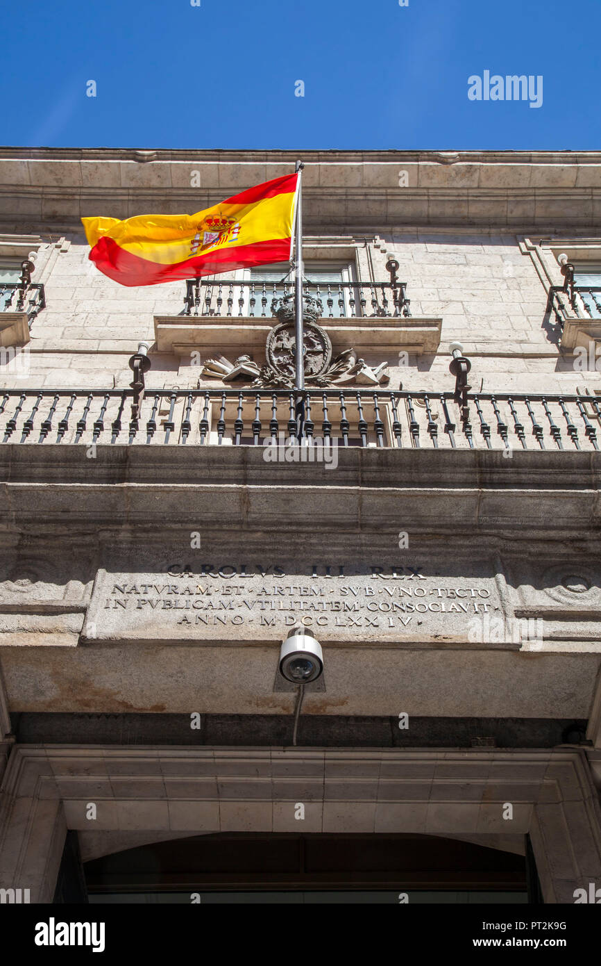 La facciata della casa, Madrid, Spagna, architettura urbana, close-up Foto Stock