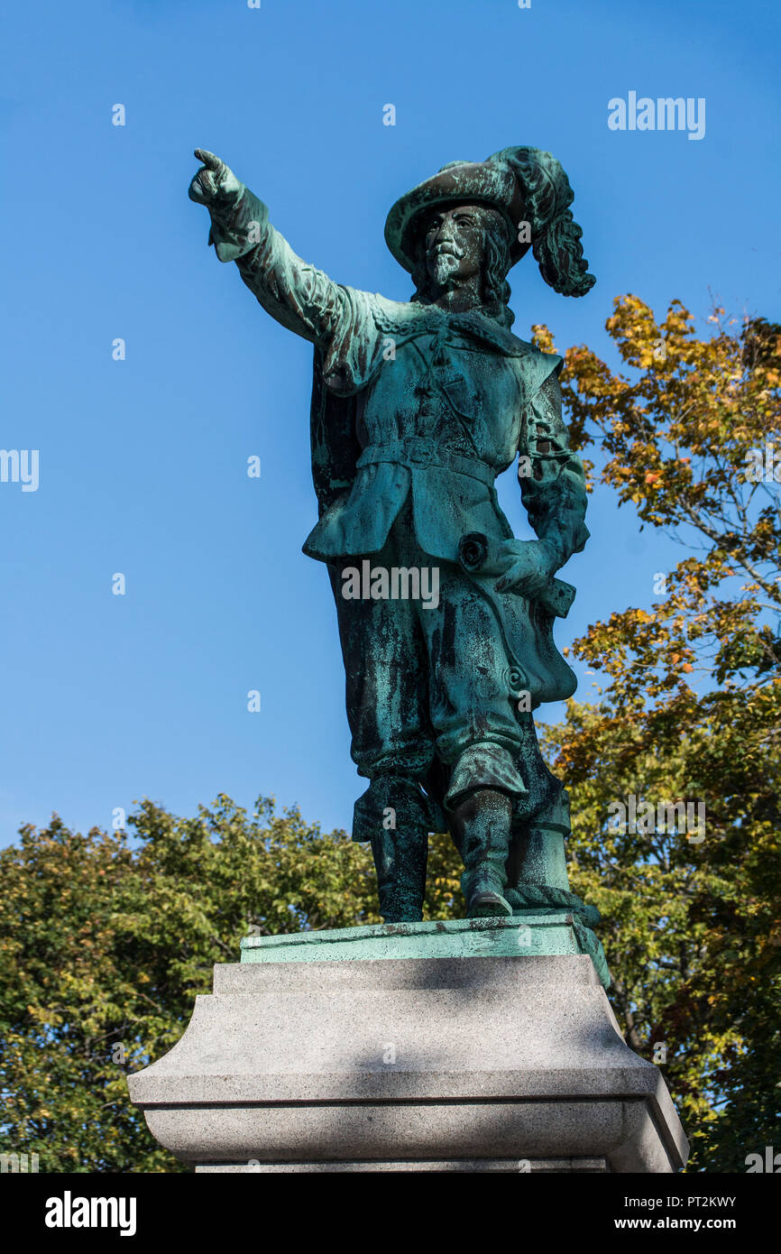 Un monumento "Champlain' nel Queens Park di San Giovanni in Canada Foto Stock