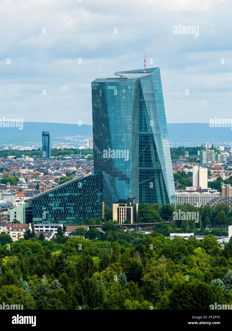 Germania, Francoforte, vista della Banca centrale europea Foto Stock