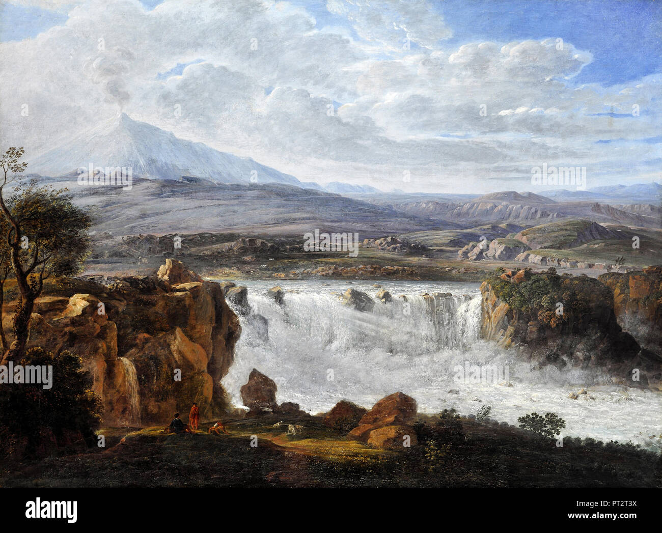 Karl Gottardo Grass, Caracci cascata Aderno vicino al piede di Mt. Etna 1808 olio su tela, Latvian Museum di Arte Straniera, Riga, Lettonia Foto Stock