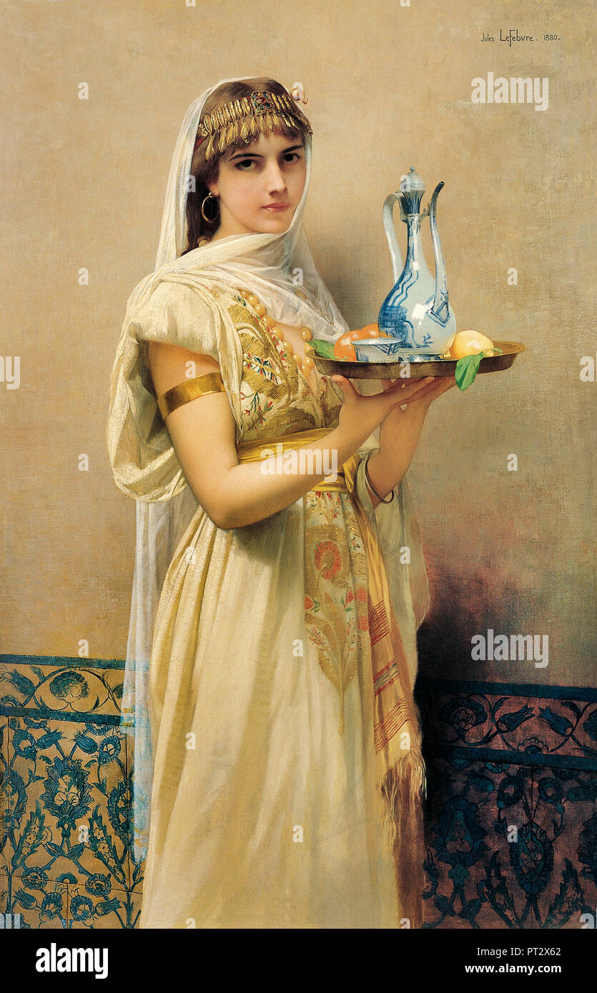 Jules Lefebvre, Servo 1880 olio su tela, Museo di Pera, Istanbul, Turchia. Foto Stock