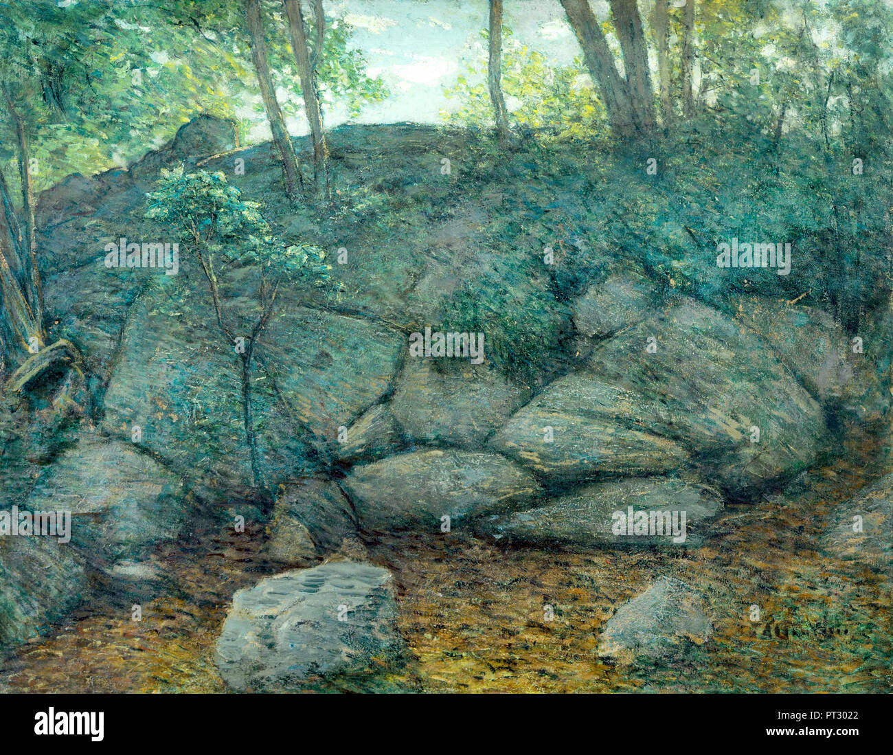 J. Alden Weir, Bosco rocce, circa 1910-1919 Olio su tela, la Collezione Phillips, Washington, Stati Uniti d'America. Foto Stock