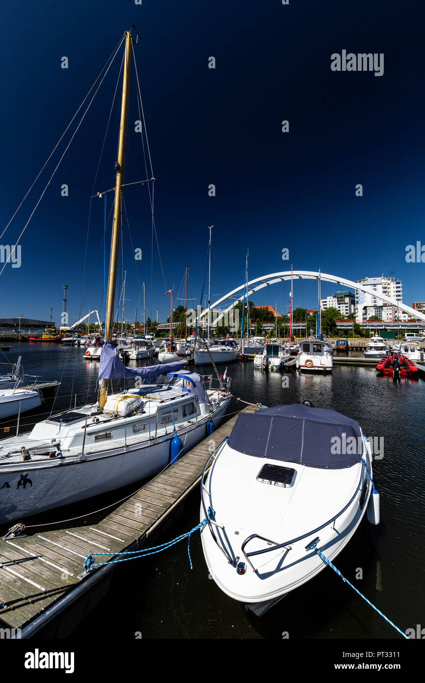 Europa, Polonia, West Pomerania voivodato, Kolobrzeg / Kolberg, Marina Solna in Kolobrzeg Foto Stock