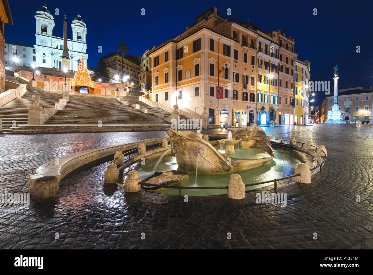 Roma, Lazio, l'Italia, Piazza di Spagna e la scalinata di Trinità dei Monti, Foto Stock