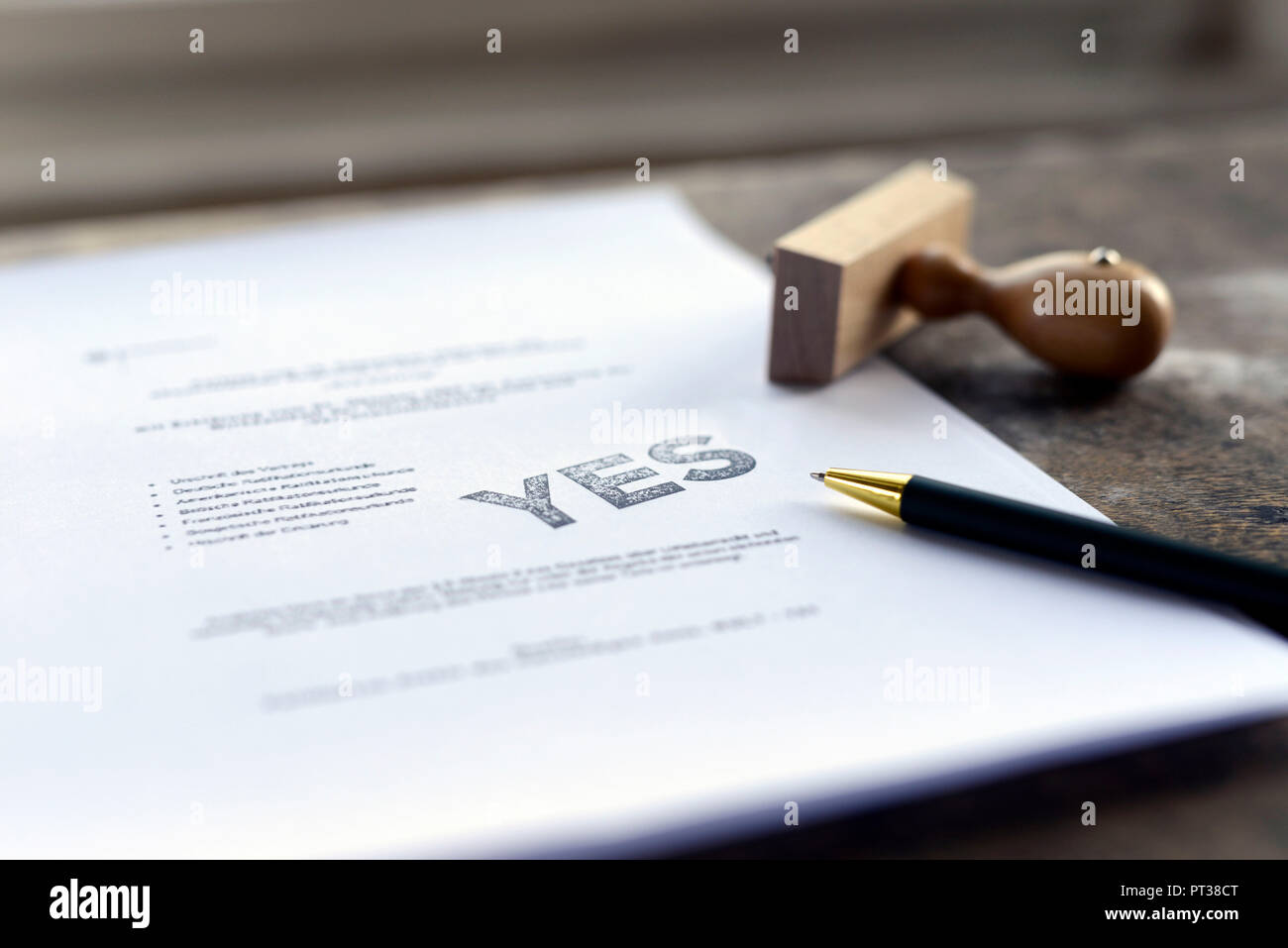 Forma, burocrazia, consenso, sì Foto Stock